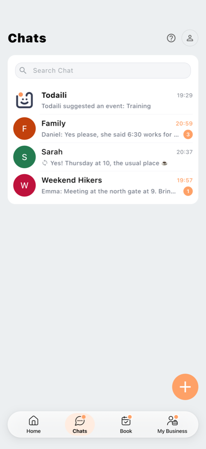 The Chats tab